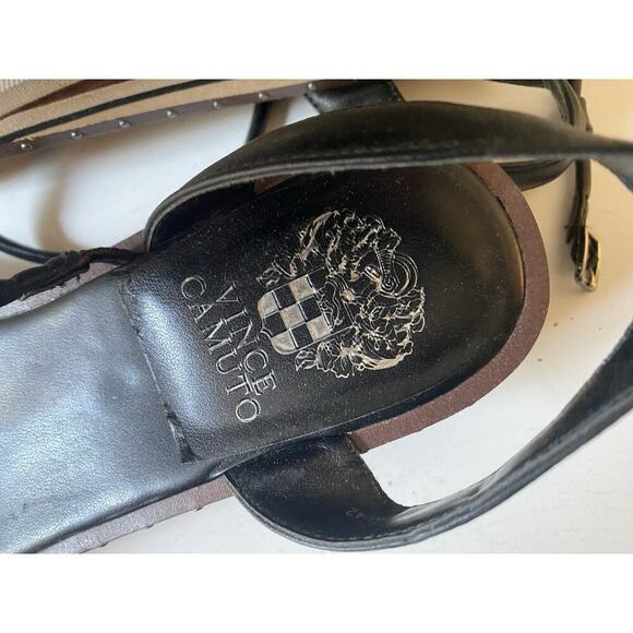 Vince Camuto Women's Lilo Wedge Sandal Bone Size 10 M Black Ankle Strap - Picture 5 of 9